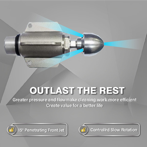 Thép không gỉ 1/4 3/4 siêu cao áp máy bay phản lực nước máy giặt vòi phun xoay ống làm sạch cống vòi phun nước - Product Image 3