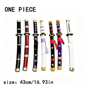 Épée en plastique Anime <span class=keywords><strong>Zoro</strong></span> 43cm/16.93in, accessoire de cosplay, épée Anime Wado Ichimonji Yukiba, arme sûre et inoffensive - Product Image 1