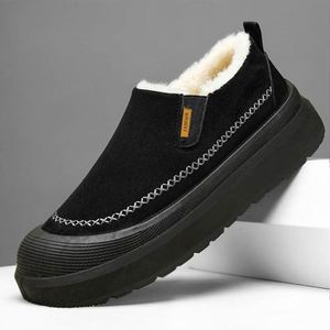 Nouvelles bottes courtes en toile pour hommes, chaudes et résistantes au froid, à enfiler, tendance mode, baskets à bout rond - Product Image 3