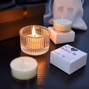 Bougeoirs en verre à rayures verticales, bougeoirs en verre côtelé, logo personnalisé en couleur pour la décoration, bougeoirs pour Noël - Product Image 3