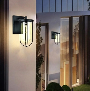 Nuevo diseño, lámpara de pared negra para exteriores, pantalla de vidrio transparente para jardín y hogar - Product Image 2