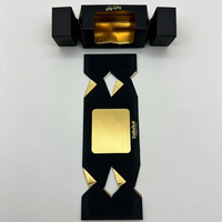 Caja de Regalo de Lujo con Forma de Caramelo, Papel Especial, Logotipo Dorado Estampado en Caliente, Caja Plana con Ventana para Chocolates, Dulces y Pequeños Regalos