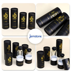 Cylindre cosmétique personnalisé pousser vers le haut boîte de tube en papier noir produit tube de papier d'emballage en feuille d'or kraft - Product Image 3