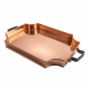 Plateau de service moderne en métal avec poignées pour la maison Cuisine Salle à manger Table basse Plateau organisateur décoratif - Product Image 1