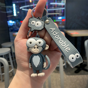 Dễ thương phim hoạt hình 3D hình cao su tùy chỉnh 3D Keychain mềm PVC Keyring 3D động vật búp bê Zoo nhân vật Móc chìa khóa - Product Image 4