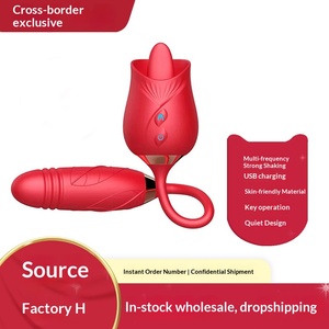 ไวเบรเตอร์แบบแท่งยืดหดได้ รุ่น Rose Series สำหรับการเลียและดูดแบบใช้ปาก ของเล่นทางเพศสำหรับผู้หญิง พร้อมโหมดการสั่นสะเทือน 10 รูปแบบ - Product Image 1