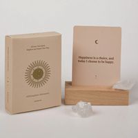 Jeu de cartes d'affirmations positives personnalisables avec valeur éducative et support en bois pour la routine matinale quotidienne