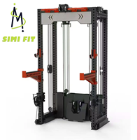 Rack de Potencia Multifunción Serie SM RP Todo en Uno con Accesorio de Polea Alta y Remo Bajo para Sentadillas