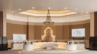 Design d'intérieur de boutique de parfums de luxe, présentoirs haut de gamme avec éclairage LED
