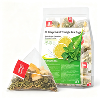 Thé en sachet Borun Citron Menthe Fleur – Soulage la fatigue, aux herbes naturelles, rafraîchissant et apaisant pour la digestion, infusion chaude/froide