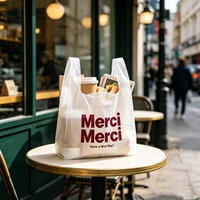 Ecologisch verantwoorde recyclebare materiaal, sterke draagkracht, opdruk met aangepast logo, stevige poly-shopper