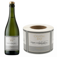 Etiqueta Adhesiva Clásica para Botellas de Vino, Dorada Mate con Relieve, Etiqueta de Vinilo con Logotipo en Relieve para Productos Alimenticios, Impresión de Etiquetas