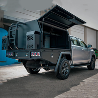Auvent en aluminium noir avec revêtement en poudre, personnalisable en usine, meilleure vente, verrouillable, pour pick-up double cabine 4x4