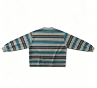 Nouvelle collection 2027, vêtements pour hommes, sweat-shirt à col rond rayé multicolore vintage avec surpiqûres en V classiques, t-shirts rétro streetwear