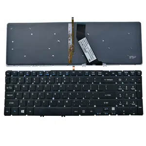 宏碁V5-571 V5-531 V5-551的替换键盘，带背光，带触摸的银C盖