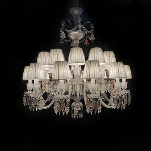 Candelabro de cristal cromado moderno personalizado para vestíbulo de hotel grande de lujo <span class=keywords><strong>Bacarat</strong></span> con instalación para colgar en el techo - Product Image 5