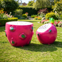 C047 Creatieve FRP Pitaya Fruit Sculptuur Stoel Lichtgewicht Duurzame Openbare Rustbank voor Tuin Winkelcentrum