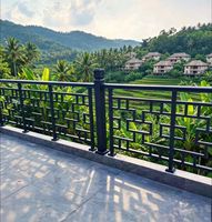 Rampe en alliage d'aluminium à motif treillis traditionnel chinois, personnalisée pour villa, balcon, cour, jardin extérieur, résistante à la rouille, facile à installer