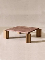 Table basse moderne en marbre de jade coloré de style norvégien, table centrale rectangulaire sur mesure, mobilier de salon pour hôtel et maison