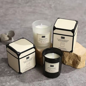 Customized Luxury Organic Custom logo Natural Gift Aromatherapy Soy Wax White Black Glass Jar Scented Candles Bougies - Product Image 5