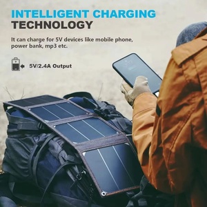 Panneau solaire pliable Mono Sunpower 14W, chargeur de téléphone, très portable, 5V 6V pour la randonnée en plein air, 4x3,5W 14 Watt - Product Image 3