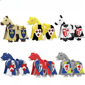 Bloques de Construcción de Caballos de Guerra Medievales de las Guerras de las Rosas, 6 Estilos de Caballeros a Caballo, Ladrillos Ensamblables, Juguetes Educativos DIY para Niños, Colección - Product Image 1