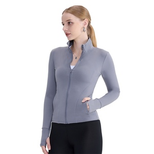 Nouvelle collection Automne-Hiver 2026 : <span class=keywords><strong>Cardigan</strong></span> de yoga <span class=keywords><strong>Lulu</strong></span> pour femme, manches longues, anti-transpiration, avec poche zippée, idéal pour le sport et la course à pied - Product Image 1