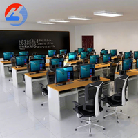 Bureau informatique moderne motorisé avec support de moniteur, table de formation pour salle de classe, poste de travail de bureau pour un espace de travail sans papier