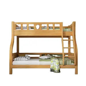 Litera de madera con escaleras y muebles para dormitorio, litera desmontable doble sobre cama doble