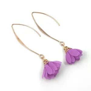 00177-13 2021 Fashion jewelry women dangle cheap fabric flower earrings