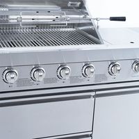 Îlot de cuisine extérieur écologique facile à nettoyer avec robinet et bac à déchets pour patio, station de cuisson BBQ - Direct Usine