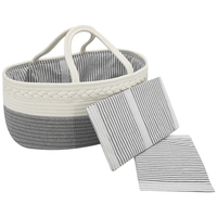Organizador de Pañales de Algodón con Asas Portátiles, Bolsa de Almacenamiento Multifuncional Personalizable, Organizador Grande para Pañales de Bebé, Artículos Esenciales para Bebés