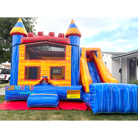 Structure gonflable robuste avec toboggan, château gonflable, combo gonflable commercial, château gonflable aquatique