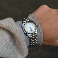 Montre à quartz unisexe vintage carrée, bracelet en acier, montre-bracelet analogique lumineuse, montre-bracelet pour homme, montre pour femme gaucher