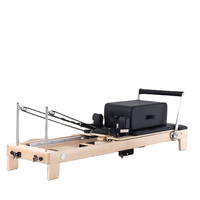 Matériel de Pilates : Reformer en bois massif de chêne, pliable, pour studio de fitness et yoga