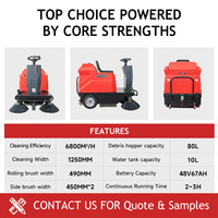 Kendaraan Pembersih Jalan Industri Luar Ruangan 1250mm, Pengumpul Daun dan Pasir, Mini Sweeper untuk Dijual