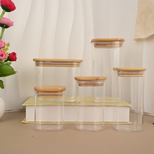 Hũ đựng thực phẩm trong nhà bếp được sắp xếp gọn gàng, hộp thủy tinh kín khí để bảo quản trong phòng đựng thức ăn - Product Image 1