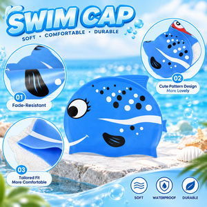 <span class=keywords><strong>Gorro</strong></span> de Natación de Silicona Suave e Impermeable con Diseño de Peces de Dibujos Animados para Niños y Niñas, Ideal para <span class=keywords><strong>Piscina</strong></span>, Playa y Lecciones - Product Image 3