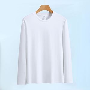 T-shirts en coton pur de haute qualité, personnalisables avec logo, coupe ample, col rond, manches longues, pour hommes, vente en gros - Product Image 4