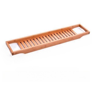 Estante de bambú para bañera, estante plano para baño de hotel, estante de almacenamiento multifuncional para bañeras y tinas, disponible para - Product Image 3