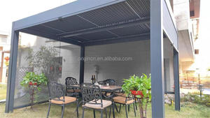 เฟอร์นิเจอร์ศาลาพักผ่อนกลางแจ้งแบบโมเดิร์นโครงโลหะสีดำขนาดใหญ่สำหรับโรงแรมระดับไฮเอนด์ - Product Image 2