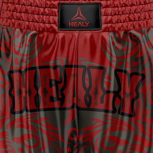 Pantalones cortos de entrenamiento de diseño elegante hechos a medida HEALY pantalones cortos de lucha de boxeo atléticos con estampado artístico para hombres - Product Image 4