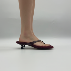 Cialisa – Nouveauté 2026 : Sandales compensées en cuir PU abricot, style fourrure moelleuse, pour femme – Idéales au quotidien - Product Image 1