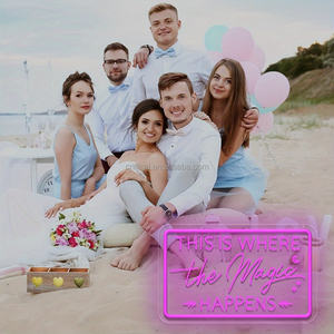 Acrilico personalizzato intagliato questo è dove la magia accade insegna al Neon per la decorazione della parete - Product Image 3