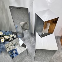 Colonne miroir stéréoscopique carrée détachable en plastique moderne Moka pour décoration de mariage, accessoires de vitrine pour événements de mariage