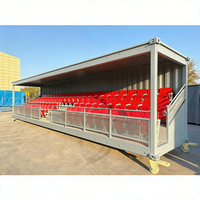 Structure modulaire de conteneurs personnalisés pour événements en plein air avec sièges de stade en aluminium, gradins en plein air pour terrain de football