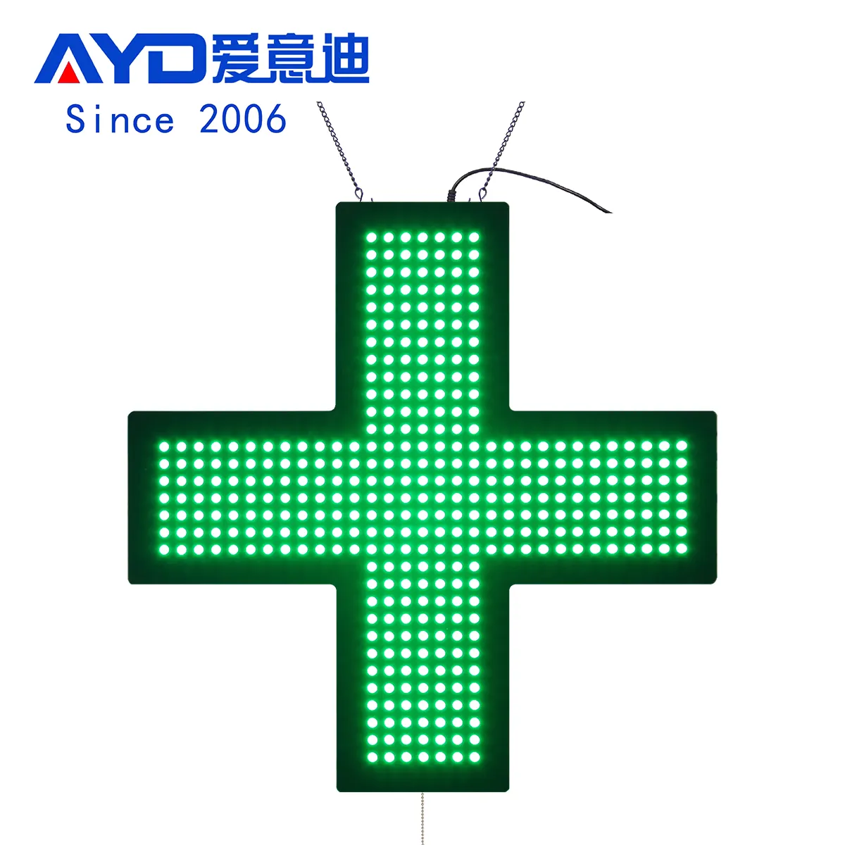 LED pharmacy cross sign LED sign 24*24" indoor cross screen billboard green cross LED light customized wholesale