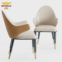 Chaise de salle à manger SPARKLE combinaison table et chaise de restaurant chaise de maison d'hôtel simple en cuir véritable en bois massif avec accoudoirs