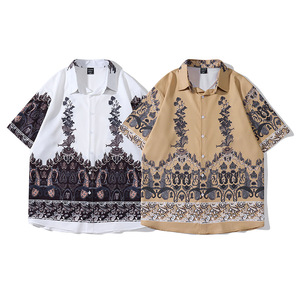 <span class=keywords><strong>เสื้อ</strong></span>ฮาวายสำหรับผู้ชายแบบพอดีตัวปกติเสื้อฮาวายแขนสั้นมีหลากหลายสีและดีไซน์ให้เลือก - Product Image 1