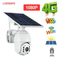 Loosafe تعمل بالطاقة الشمسية كاميرا تلفزيونات الدوائر المغلقة 4G 1080P في الهواء الطلق واي فاي IP الشمسية كاميرا CCTV لاسلكية PTZ مع 6 بطاريات